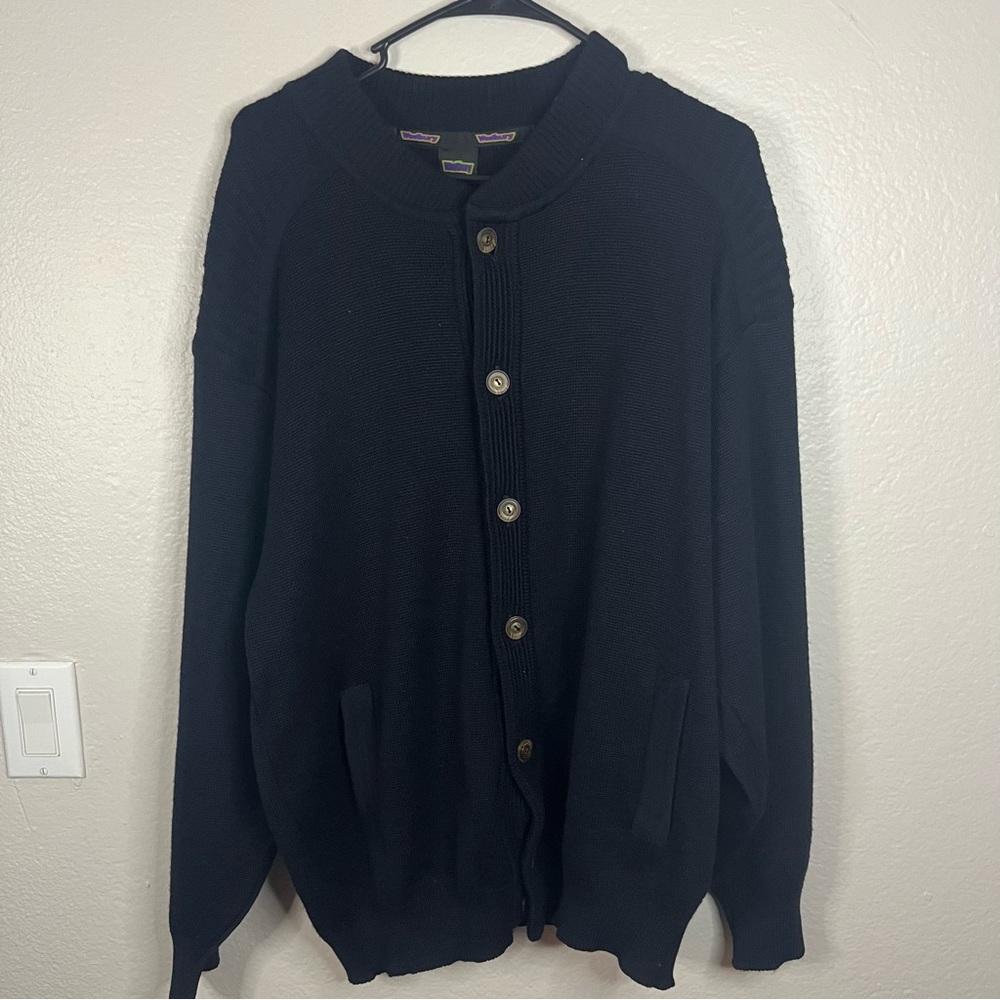 Vintage Westbury Wool mix Navy Blue Cardigan - Sz L